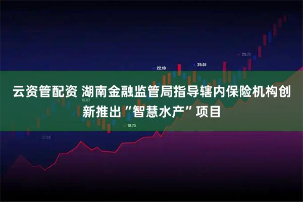 云资管配资 湖南金融监管局指导辖内保险机构创新推出“智慧水产”项目