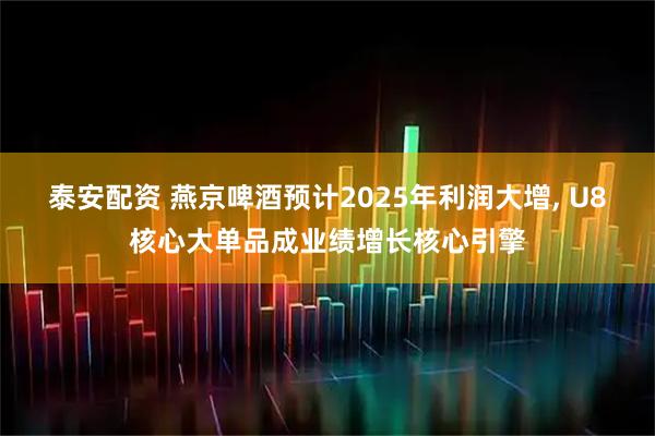 泰安配资 燕京啤酒预计2025年利润大增, U8核心大单品成业绩增长核心引擎