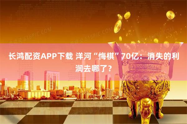长鸿配资APP下载 洋河“悔棋”70亿：消失的利润去哪了？